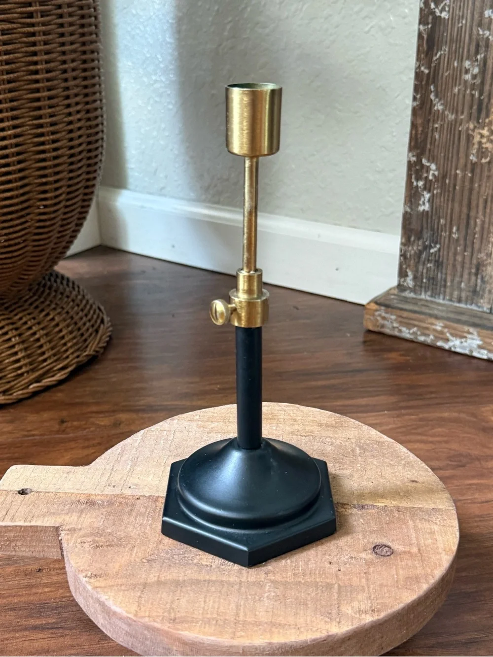 Hearth And Hand With Magnolia Adjustable Candleholder Tapered, Black/Gold